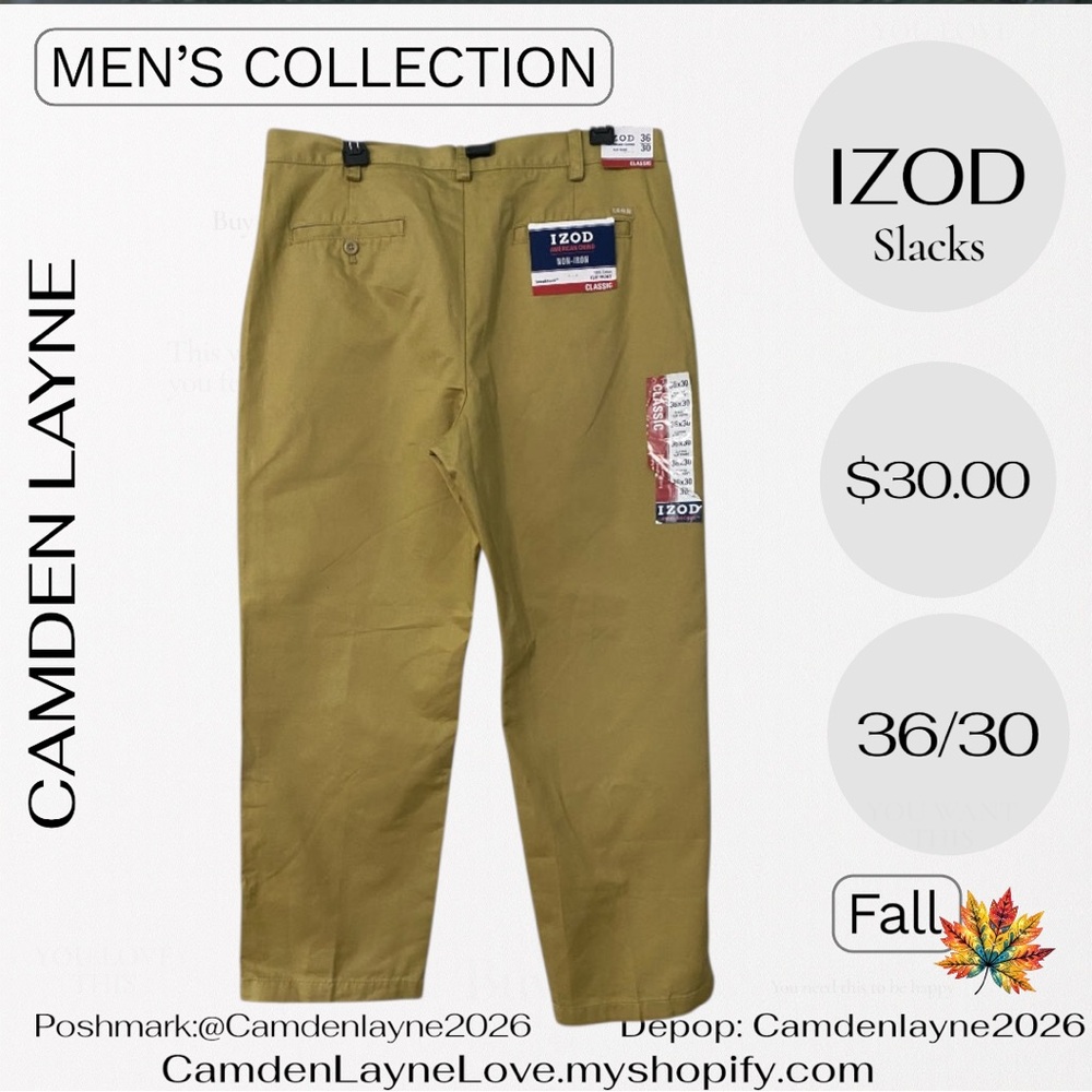 Izod Men's Khaki Chinos - Picture 6 of 9